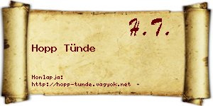 Hopp Tünde névjegykártya
